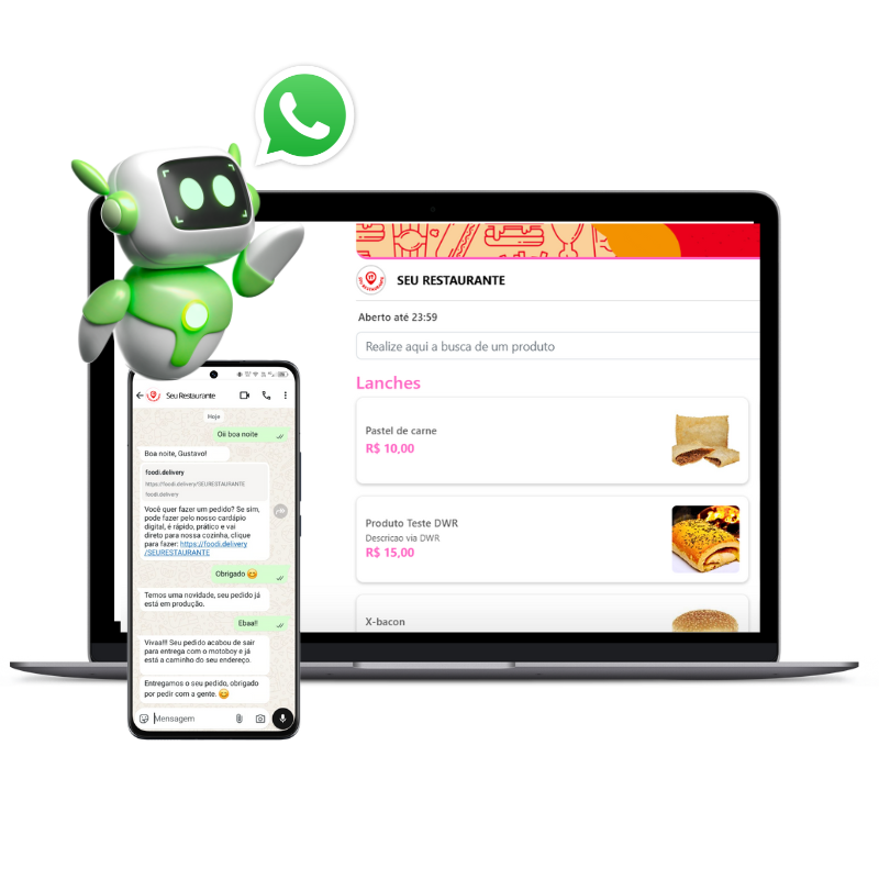 Tela do cardápio digital